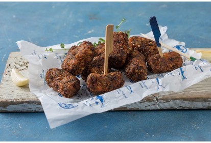 Boulettes de saumon et verdure frites